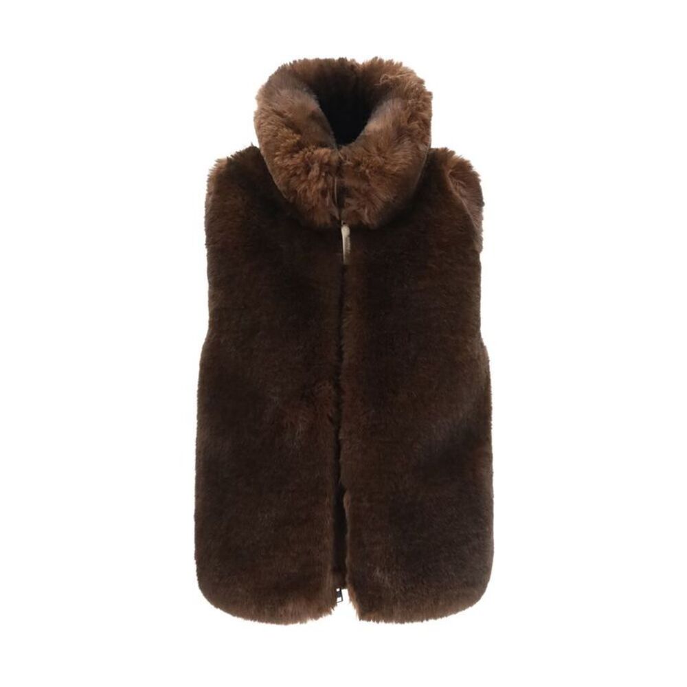 Woolrich Brown Polyester Sleeveless Women's Jacket